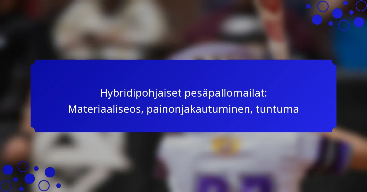 Hybridipohjaiset pesäpallomailat: Materiaaliseos, painonjakautuminen, tuntuma