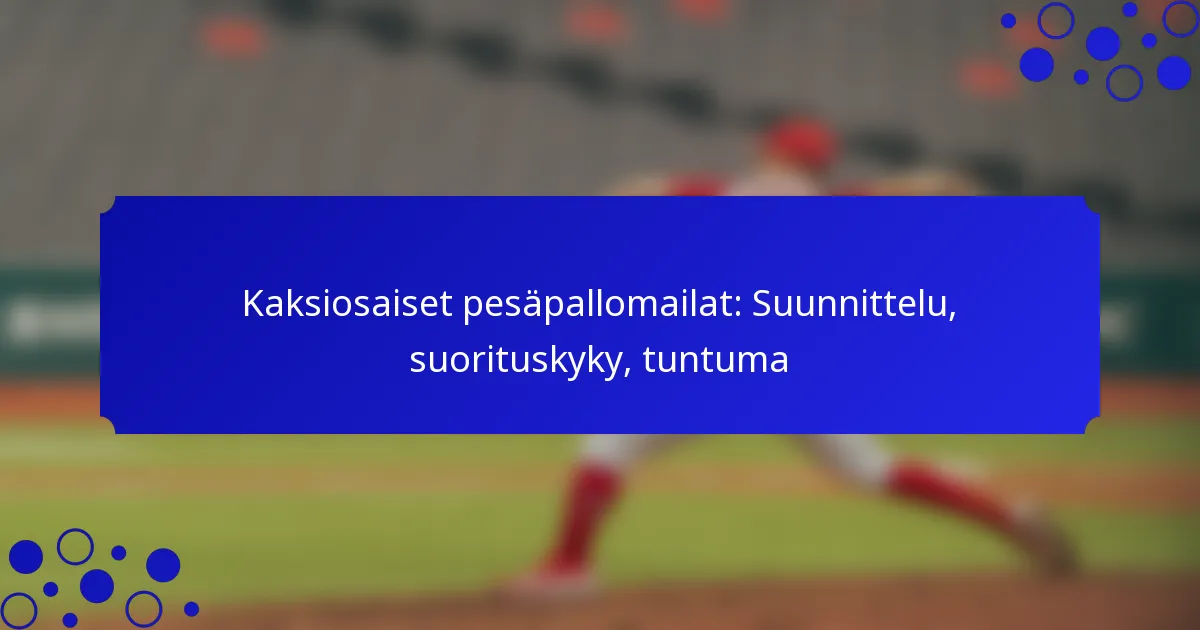 Kaksiosaiset pesäpallomailat: Suunnittelu, suorituskyky, tuntuma