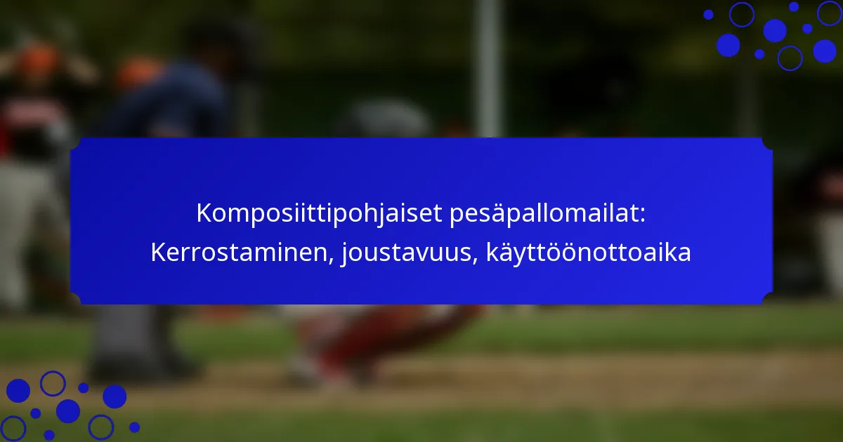 Komposiittipohjaiset pesäpallomailat: Kerrostaminen, joustavuus, käyttöönottoaika