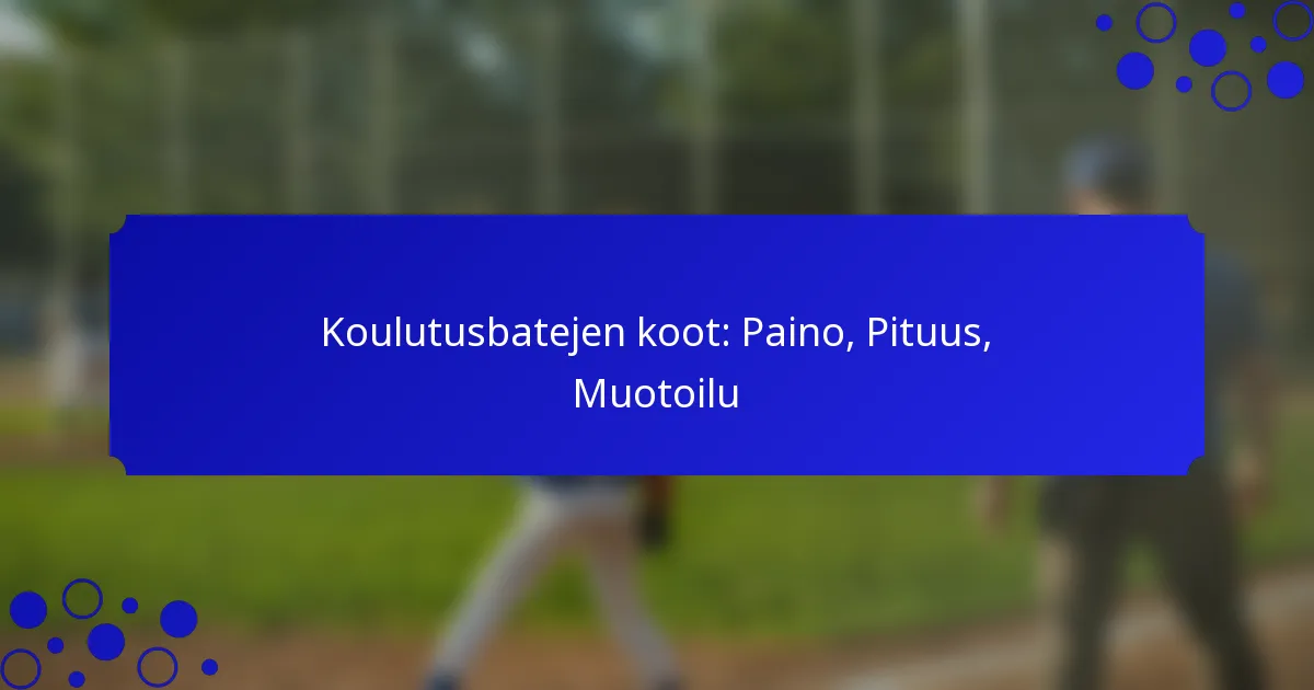 Koulutusbatejen koot: Paino, Pituus, Muotoilu