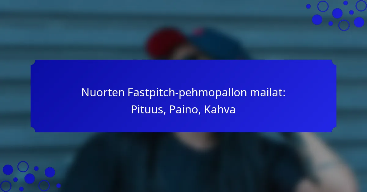 Nuorten Fastpitch-pehmopallon mailat: Pituus, Paino, Kahva