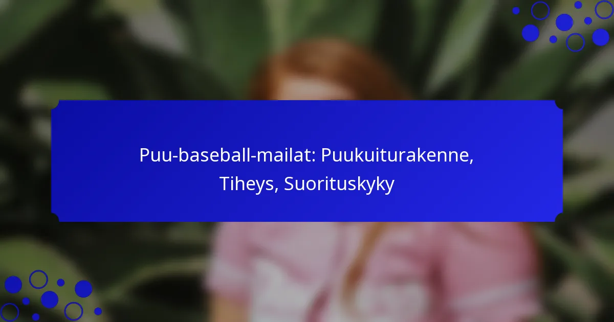 Puu-baseball-mailat: Puukuiturakenne, Tiheys, Suorituskyky