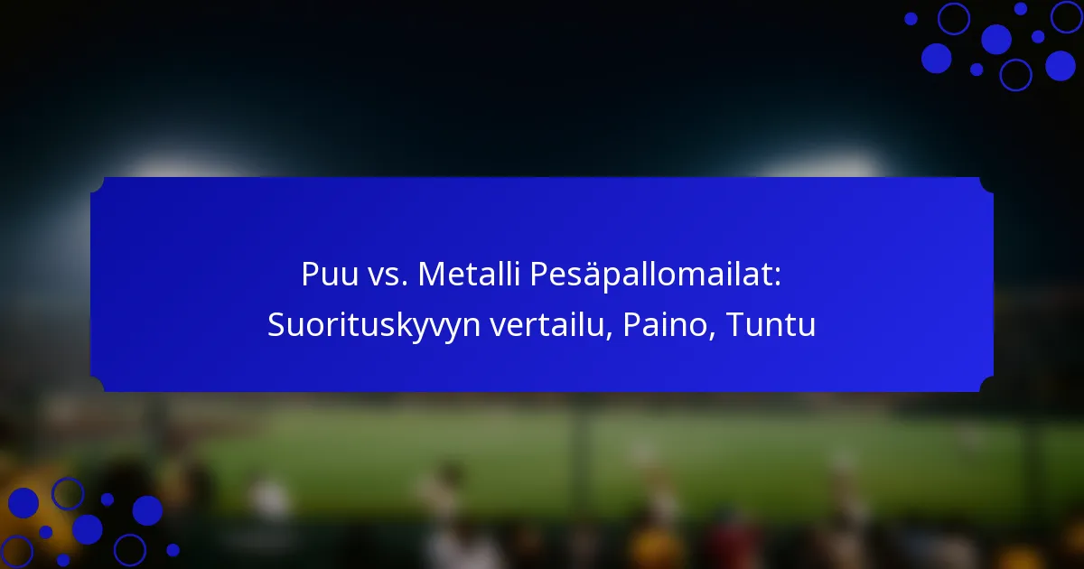 Puu vs. Metalli Pesäpallomailat: Suorituskyvyn vertailu, Paino, Tuntu
