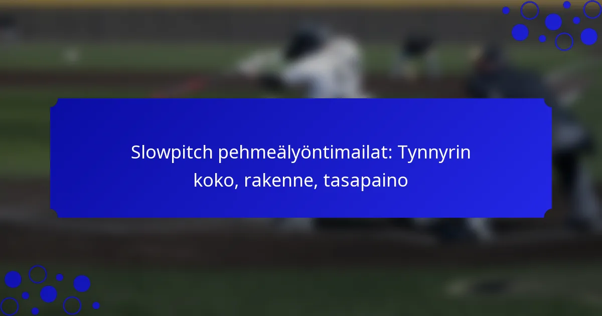 Slowpitch pehmeälyöntimailat: Tynnyrin koko, rakenne, tasapaino