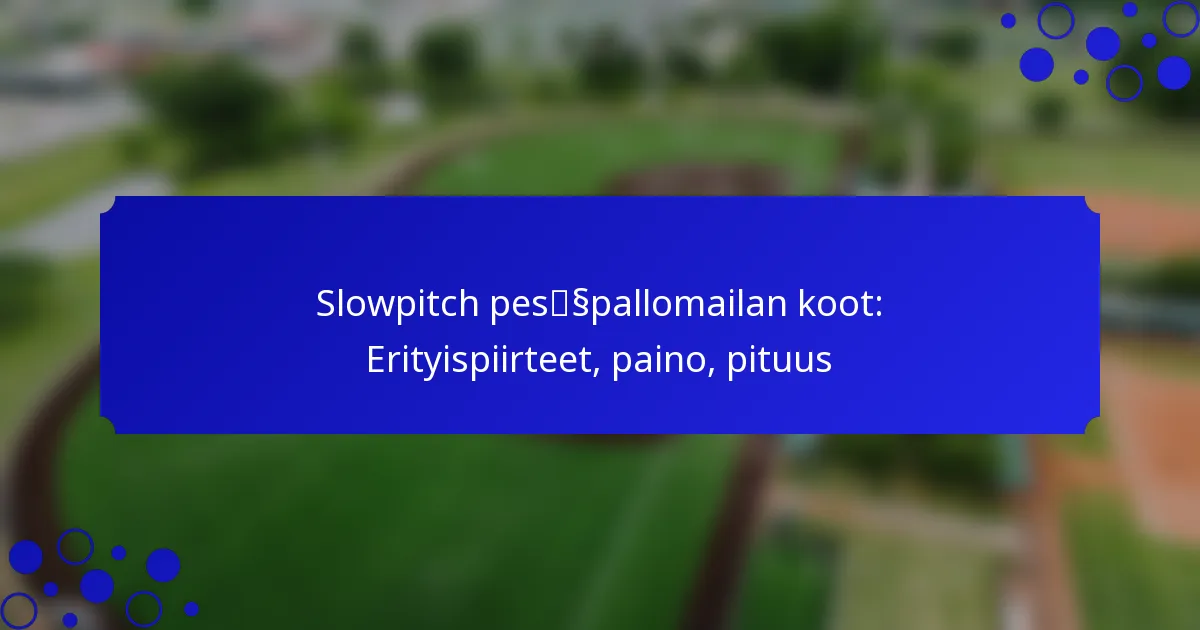 Slowpitch pesäpallomailan koot: Erityispiirteet, paino, pituus