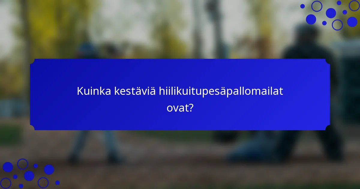 Kuinka kestäviä hiilikuitupesäpallomailat ovat?