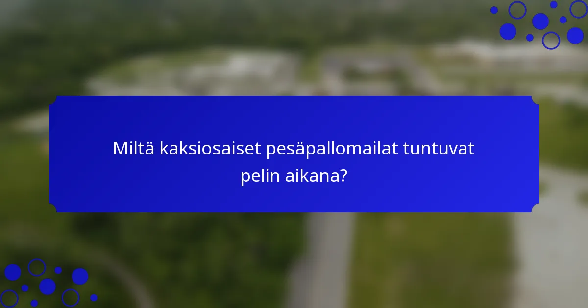Miltä kaksiosaiset pesäpallomailat tuntuvat pelin aikana?