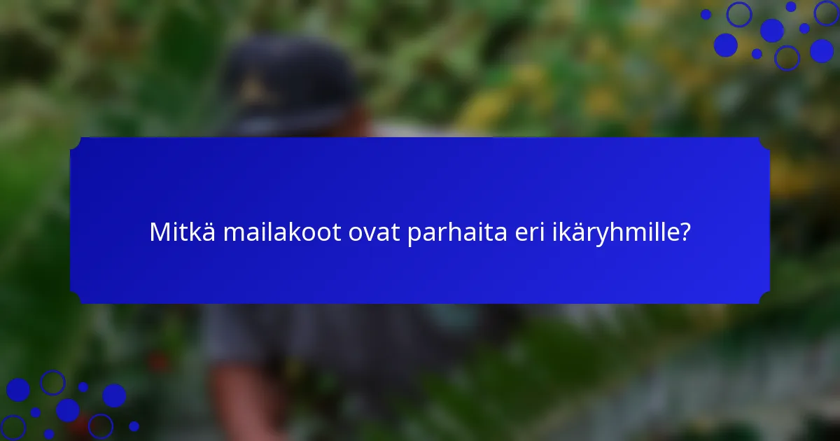 Mitkä mailakoot ovat parhaita eri ikäryhmille?