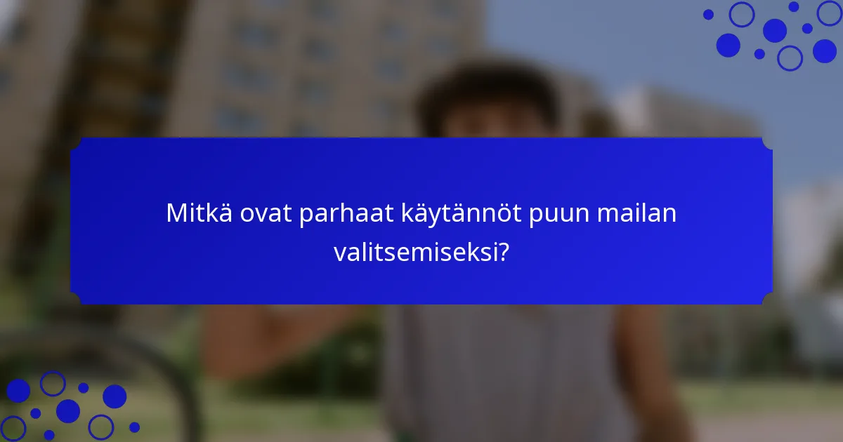 Mitkä ovat parhaat käytännöt puun mailan valitsemiseksi?